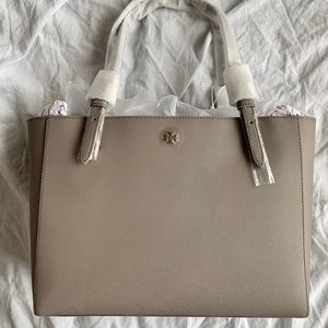Tory Burch Emerson Small Buckle Tote French Gray